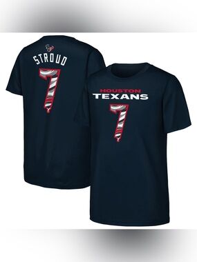 NFL Navy Houston Texans Kids Tee with Red & White Graphics. Size 7 NWOT